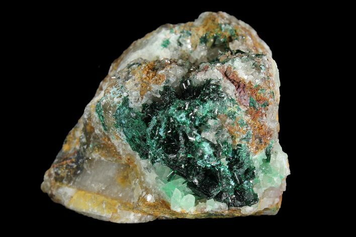 Atacamite & Quartz Crystal Association - Peru #98162